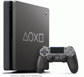PlayStation 4 Days of Play: Edição Limitada conta com um console em Aço Negro com símbolos do PS gravados em prata em sua superfície, 1TB de armazenamento e um controle sem fio DualShock 4.