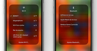 Novo atalho para o Wi-fi e Bluetooth na Central de Controle Novo atalho para o Wi-fi e Bluetooth na Central de Controle