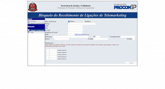 Dados que precisam ser fornecidos para o bloqueio do recebimento de ligações de telemarketing.