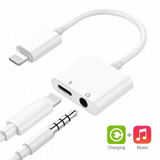 Adaptador para utilizar o carregamento e ouvir música ao mesmo tempo