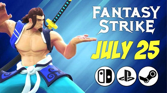 Banner de anuncio de lançamento do game Fantasy Strike
