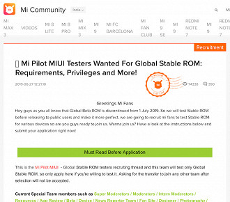 Post no fórum da Xiaomi pede ajuda a Mi Fans em testes do Android.