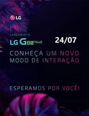 Convite confirma o lançamento do G8S ThinQ no Brasil