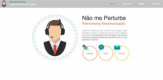 Página inicial do site Não Me Perturbe.