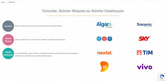 É possível consultar, solicitar bloqueio, ou solicitar desbloqueio de uma conta.