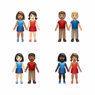 Agora será possível editar a cor e gênero de cada uma das pessoas no emoji em que estão de mãos dadas.