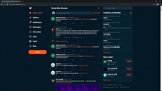 Twitter com novo design e modo escuro personalizado