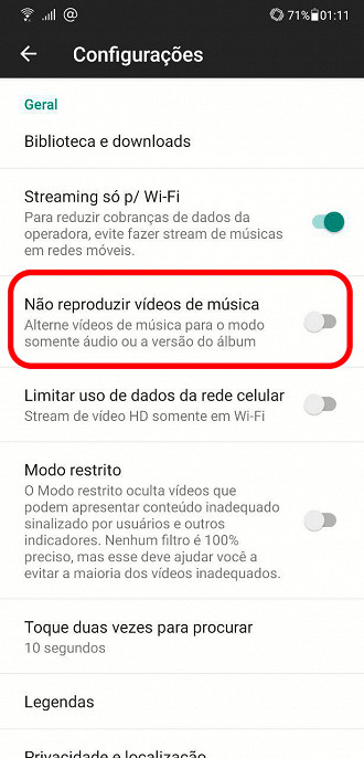 Yutube Music - lança recurso para exibir os clipes das músicas que estão sendo ouvidas, mas também traz recurso para desabilitar a exibição de vídeos por padrão