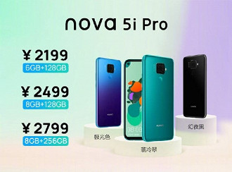 Preços do smartphone Huawei Nova 5i Pro na China