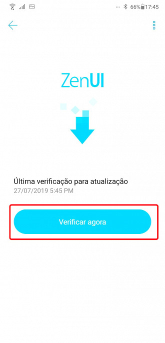 Verifique se existe atualização para o seu dispositivo