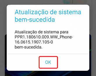 Tudo certo, Zenfone 5 atualizado.