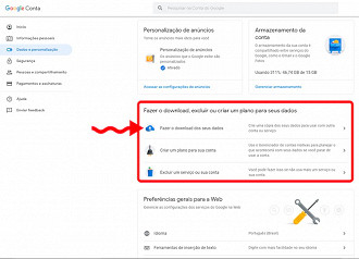 A partir desta opção, escolheremos como vamos receber nosso backup do Google Drive