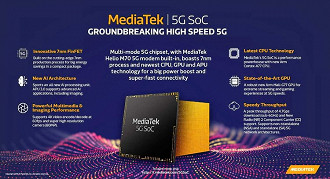Chipset 5G da MediaTek possui Chipset 5G da MediaTek possui