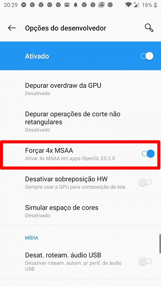 Forçar MSAA 4x