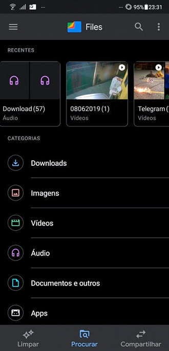 Além de limpar seu dispositivo Android, você pode gerenciar seus arquivos por tipo, agilizando e muito a busca por arquivos