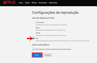 Configuracoes de reproducao netflix 4k