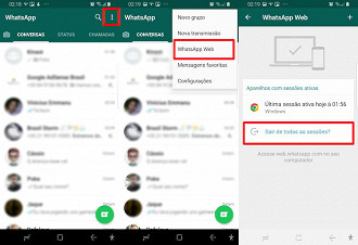 Sair da sessao whatsapp web