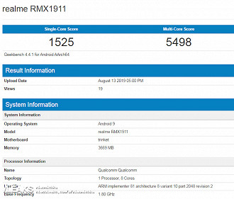 Realme 5 é flagrado no Geekbench com Snapdragon 660.