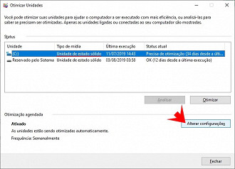 alterar configurações ssd