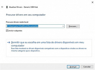 Atualizando driver do HUB USB