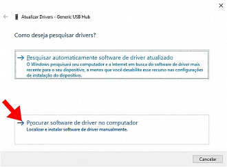 Atualizando driver do HUB USB no Windows