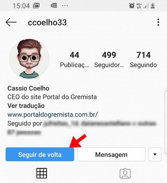 Seguir de volta instagram