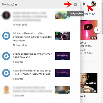 notificacoes do youtube