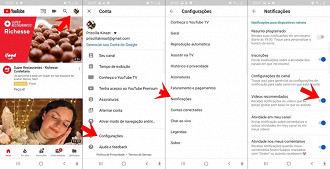 notificacoes do youtube