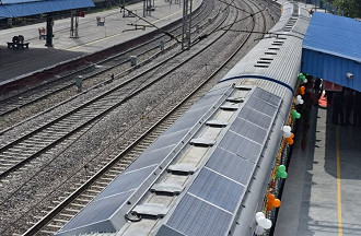 Trem movido a energia solar na Índia