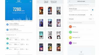 Telas do app Mi Fit