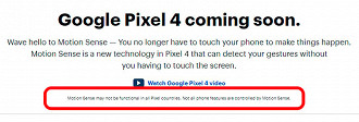 Aviso sobre a possibilidade da ausência do Motion Sense no site da BestBuy