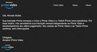 Amazon Prime migração de conta