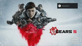 Google Assistente iniciando o jogo Gears 5. Fonte: majornelson