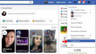 Clique em Configurações.