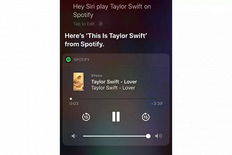 Integração do Spotify com o Siri. Fonte: The Verge Integração do Spotify com o Siri. Fonte: The Verge