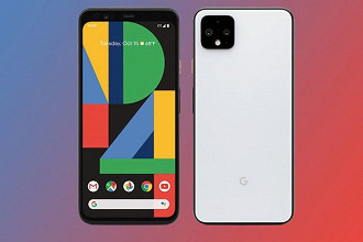 Google Pixel 4 XL em preto e branco