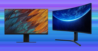 Comparativo dos dois monitores em imagem promocional