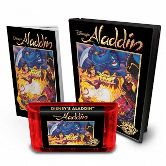 Cartucho de Aladdin reformado com embalagem retrô. Fonte: iam8bit