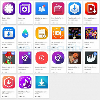 Aplicativos com adware na Play Store - Fonte: PPLware Aplicativos com adware na Play Store - Fonte: PPLware