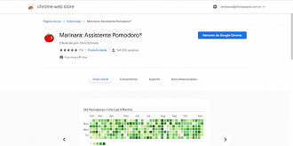 Marinara é a extensão para Google Chrome do Pomodoro.