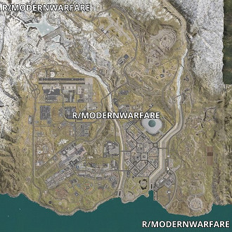 Mapa de Call Of Duty: Modern Warfare no modo Battle Royale. Fonte: wccftech Mapa de Call Of Duty: Modern Warfare no modo Battle Royale. Fonte: wccftech
