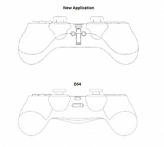 Comparação da parte inferior dos controles do PS4 (abaixo) e PS5 (acima). Fonte: resetera