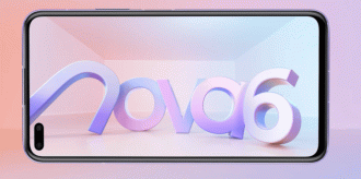 Design frontal do Nova 6 5G Design frontal do Nova 6 5G