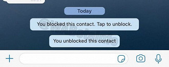 Aviso do aplicativo mostrando quando a pessoa foi bloquada e oferecendo a opção de desbloqueio. Fonte: hwupgrade Aviso do aplicativo mostrando quando a pessoa foi bloquada e oferecendo a opção de desbloqueio. Fonte: hwupgrade
