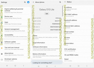 Informações de configurações do Galaxy S10 Lite aparece no FCC