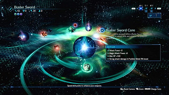 Tela de atualização da Buster Sword do Cloud. Fonte: Square Enix Tela de atualização da Buster Sword do Cloud. Fonte: Square Enix