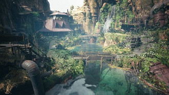 Casa de Aerith vista de fora. Fonte: Square Enix Casa de Aerith vista de fora. Fonte: Square Enix
