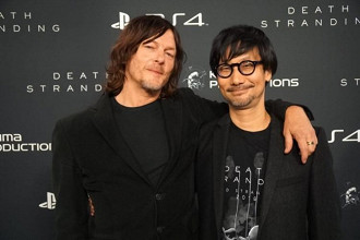 Ator Norman Reedus (esquerda) e Hideo Kojima (direita). Fonte: videogameschronicle