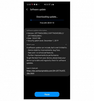 Android 10, OneUI 2.0 e atualização de segurança de novembro 2019