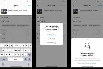 Notificação do Instagram para competir o bullying Notificação do Instagram para competir o bullying